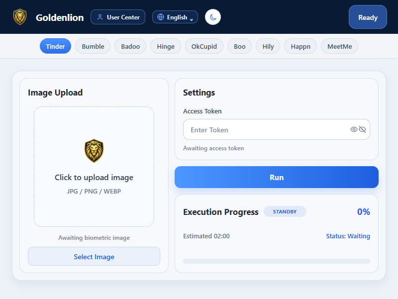 Goldenlion software standby screen preview