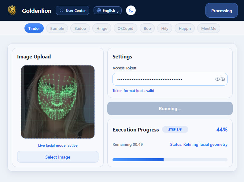 Goldenlion software with an image selected preview